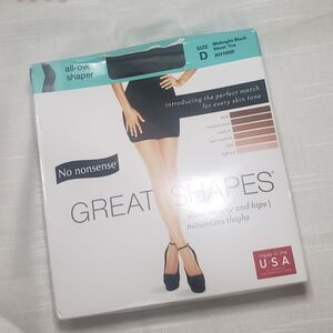 NIP No Nonsense Great Shapes Pantyhose All Over Shaper MIDNIGHT BlackSIZE D